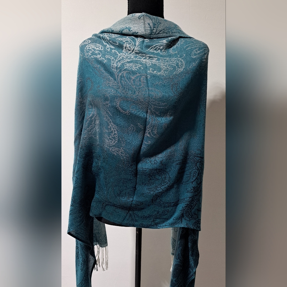 Pashmina | Colors Turquoise/Teal/Gray - Picture 2 of 5